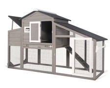 PetsCosset Chicken Coop Wooden Backyard Hen House with Run Nesting Box  Trays