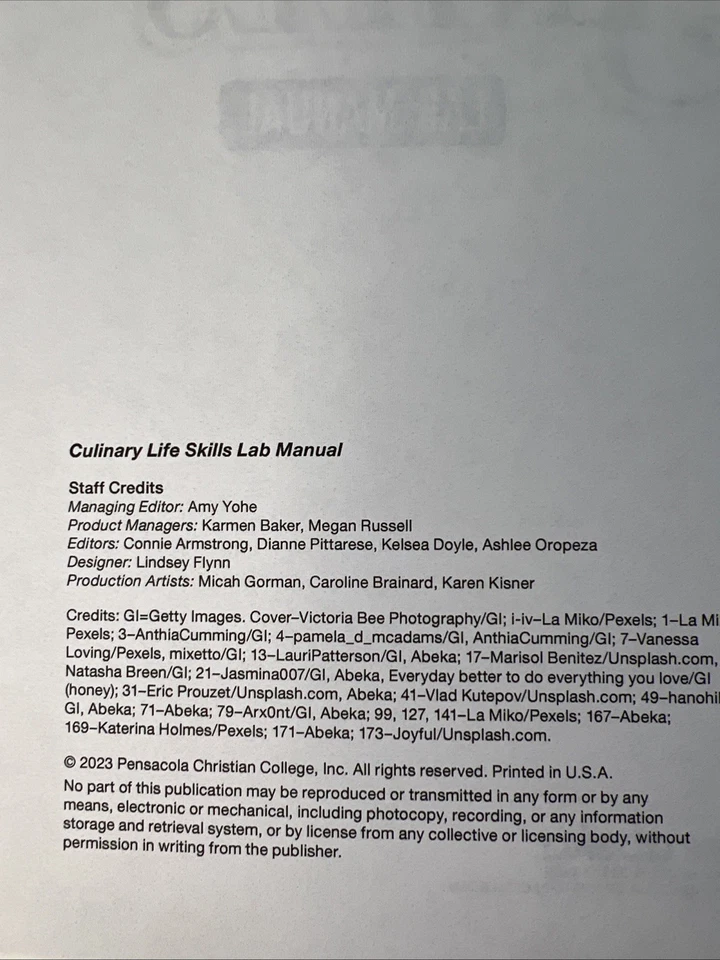 Abeka Culinary Life Skills Lab Manual Teacher Key 2023 - Image 3 of 4