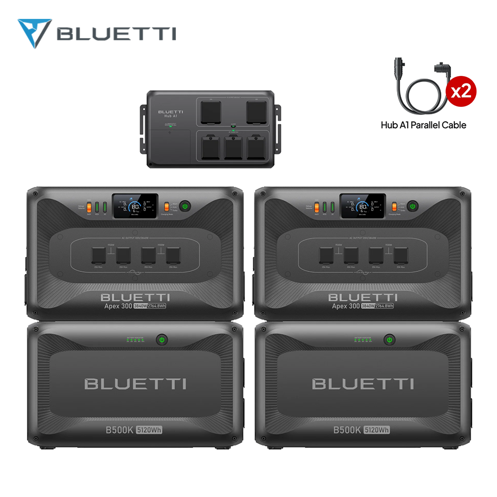 BLUETTI 2*Apex 300 15.7kWh Portable Power Station+2*B500K Extra