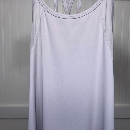 Layer 8 Gray Tank Top Women's Athletic Workout High Neck Mesh Side Activewear - Picture 4 of 8