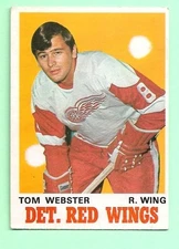 (1) TOM WEBSTER 1970-71 O-PEE-CHEE # 155 RED WINGS ROOKIE EX/EX+ CARD (M3700)
