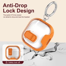 For Apple Airpods Pro 3/2/4 Silicone Shockproof Protective Stand Keychain Case