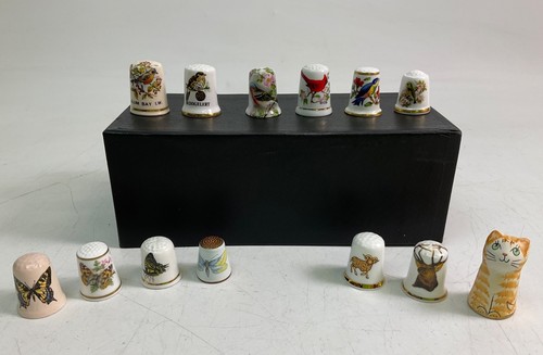 13x-Bundle of Thimbles-Butterfly’s,Birds & Animals-Brixham/Ainsley/Stafforshire
