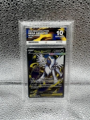 Mega Absol Ex Secret Rare 161/132 Mega Evolution ACE 10 Gem Mint