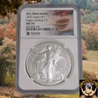 VERMONT 2021 $1 American Silver Eagle T2 NGC MS70 VERMONT State Series 👌 🔥