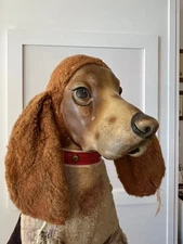 Rushton rubber faced hound dog plush stuffed animal VINTAGE 1950s    