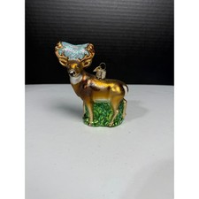 OWC Sparkling Woodland Deer Ornament Glitter Antlers Christmas Tree Decor