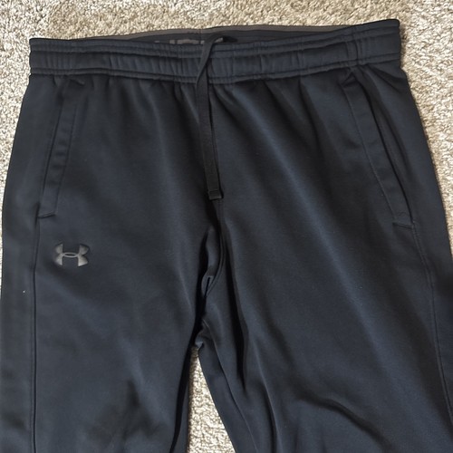 Under Armour Sweatpants Youth Large Boy's Logo Jogger Black Lightweight 30/26.5 - Picture 2 of 5