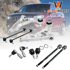 for 2014-2018 Jeep Cherokee FWD Front Lower Control Arms Sway Bars Tie Rods Kit