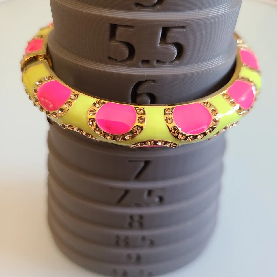 BRAZALETE BRAZALETE CON BISAGRAS ESMALTE VERDE ROSA NEÓN KATE SPADE CON ESTRÁS BELLEZA Foto 2 de 4