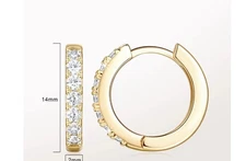 NEARLAND 14K Gold Hoop Earrings. 14mm. Hypoallergenic