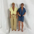 Lot Of 2 VTG Mattel Barbie Ken Dolls Brown Hair Blonde Pet Show Fashions Clothes