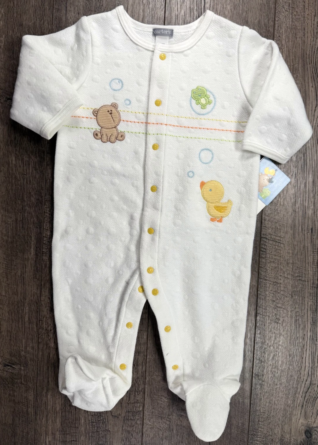 Baby Girl Boy Clothes New Vintage Carter's 6 Month Bubbles Duck Footed Outfit