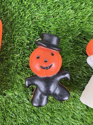 NEU Gurley-ähnliches Halloween Kerzen Set nie verbrannt Kürbis Mann Geist Skelett - Bild 3 von 11