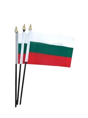 BULGARIEN 3er Pack kleine Hand wehende FAHNEN 6''X4'' Flaggen Bulgarische FLAGGE