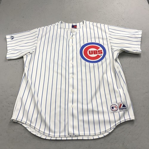 Chicago Cubs Trikot Herren XL weiß blau Majestic Nadelstreifen Carlos Zambrano #38