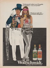 1971 Wolfschmidt Vodka - Magician And Sexy Assistant Saw Lady- Print Ad Photo