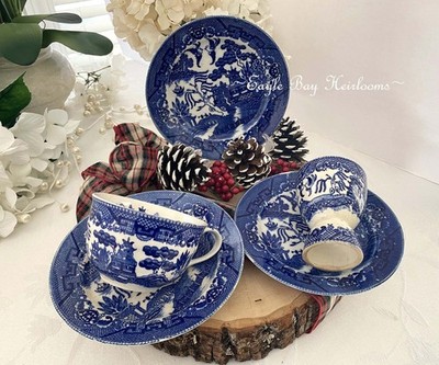 5 Pcs Crafting China: Blue Willow Japan, Defective Mixed Lot, Cups, Plates