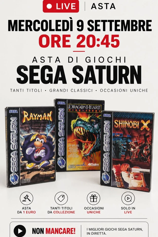 SEGA SATURN! DIVERSI GIOCHI DISPONIBILI, NON MANCARE!