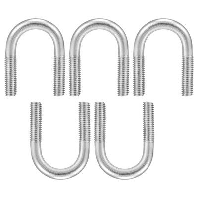 1''x1.93''(DxL) Round U-Bolts 5Pack for Construction Industry Round Bend U Bolt