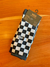 Vans Checkerboard Crew Socks Black/White Men's Off the Wall Sock US 9.5-13