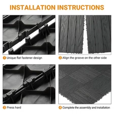 LEADZM 27pcs Wood Interlocking Deck Tiles Waterproof Flooring Tiles Patio