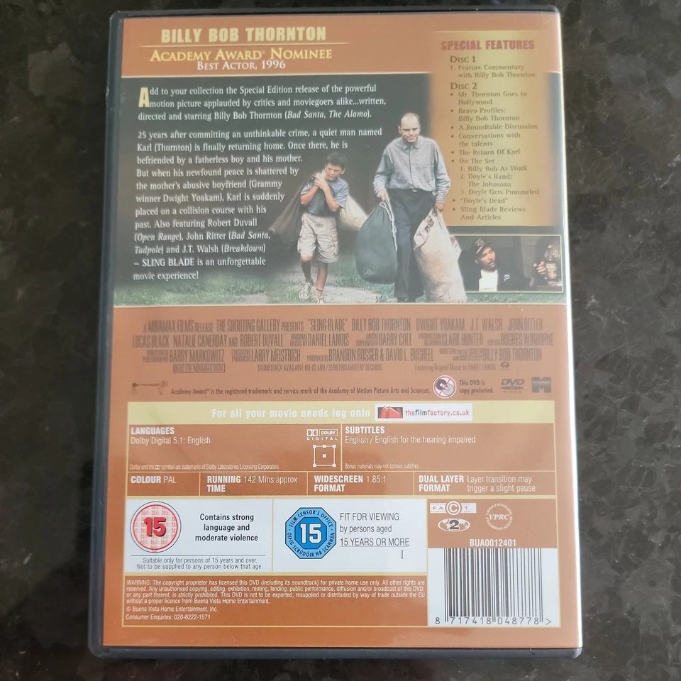 Sling Blade Special Edition with Directors Cut & Extensive New Bonus Material  - Image 2 of 4