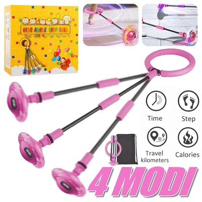 MARKENLOS Kinder Blinkender Springring Fußkreisel,Faltbarer Ankle Skip Ball Sport Sprungba