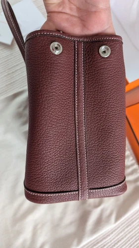 Authentic Hermes Garden Party 30 Bag Negonda Leather Rouge H SHW Used - Picture 9 of 24