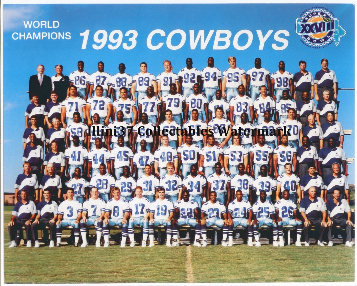 1993 DALLAS COWBOYS NFL CHAMPIONS SUPER BOWL 28 TEAM 8x10