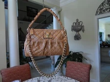Marc Jacobs Light Brown Quilted Lamb Leather Shoulder Bag