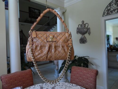 Marc Jacobs Light Brown Quilted Lamb Leather Shoulder Bag - Picture 1 of 24