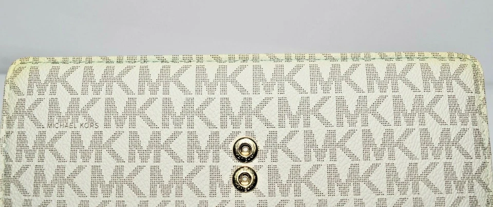 Michael Kors Jet Set Item Vanilla Check Book MK Monogram 32S7GJSE4B $158 钱包  — 第 3/4 张图片