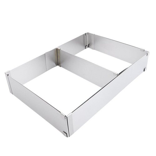 Edelstahl Verstellbar Backrahmen eckig 5cm hoch Torten Kuchen Ring stufenlos DE - Bild 3 von 12