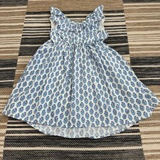 Tea Collection Girls Ruffle Hi Lo Dress Sleeveless Ruffled V Neck Blue Size 5