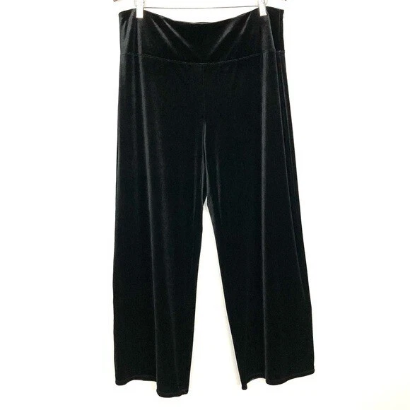 Pantalones de terciopelo J. Jill Wearever para mujer talla L calce liso pierna completa elásticos
