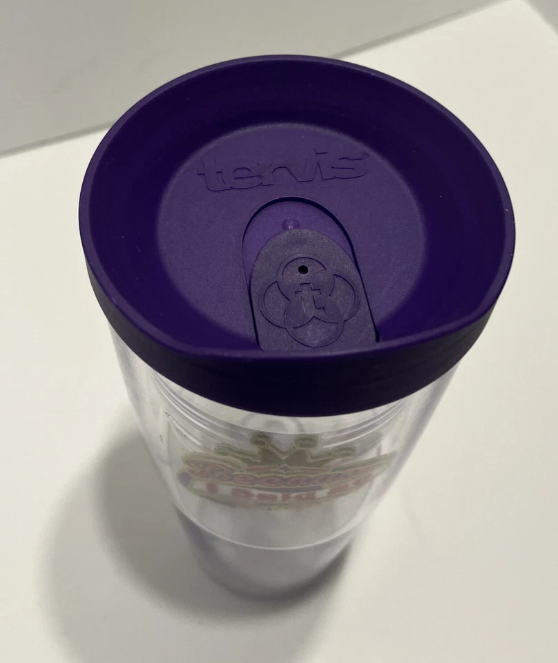 Vaso Tervis 16 oz transparente/púrpura copa de vino taza aislada con tapa Foto 4 de 4