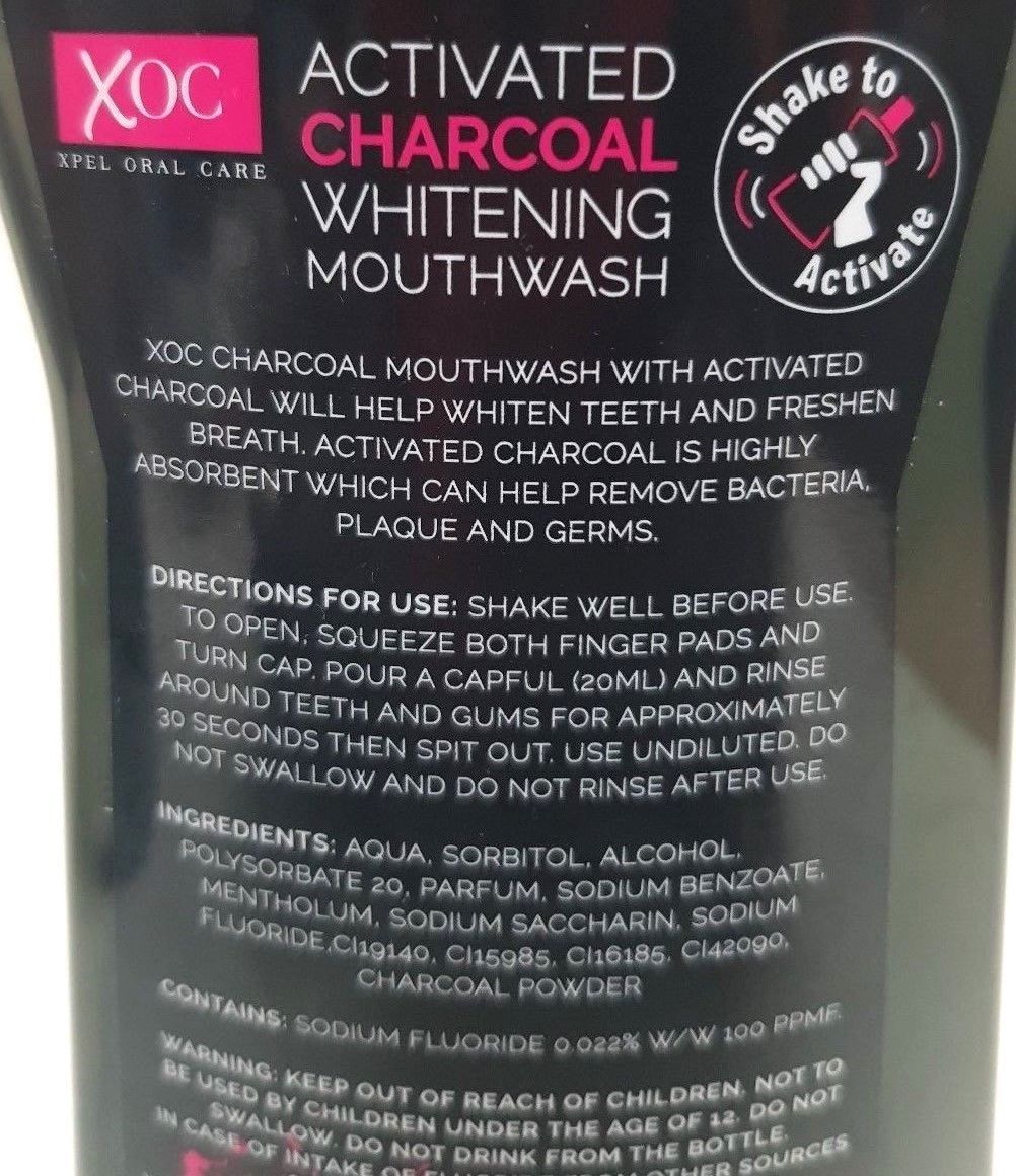 Charcoal Whitening Mouthwash Xoc Deep Stain Removal Reduce Plaque Germs