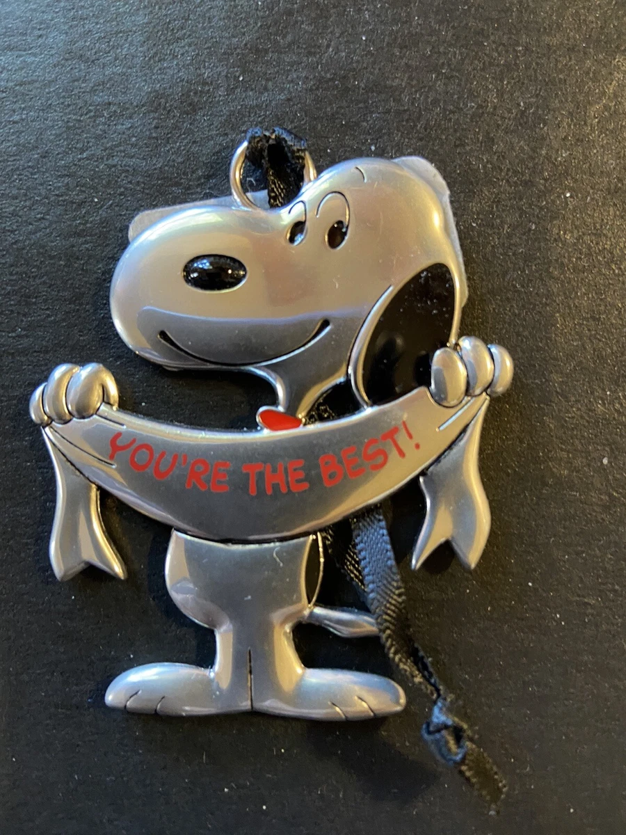 Snoopy Pewter Ornament You're The Best Peanuts Hallmark Banner