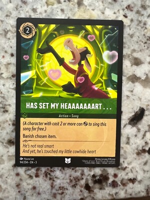 DISNEY LORCANA INTO THE INKLANDS NON FOIL UNCOMMON CARD HAS SET MY HEART  94/204 | eBay