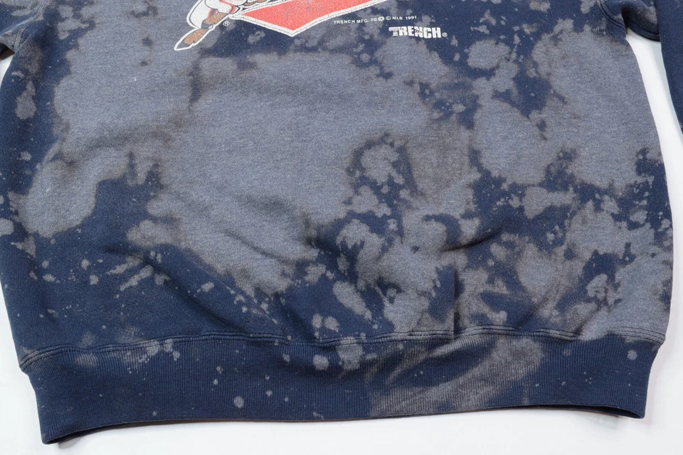 Vintage Buffalo Bisons Sweater Adult Large Blue Distressed Crew Distressed 1991 - Image 4 of 4