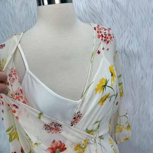 Calvin Klein Spring Floral Chiffon Midi Maxi Dress Sz 8 Boho Feminine Graduation - Picture 10 of 24