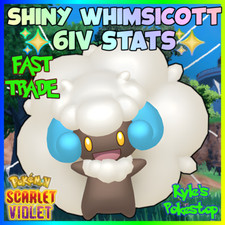 6IV SHINY WHIMSICOTT POKEMON SCARLET VIOLET FAST TRADE EV'D