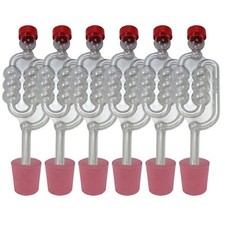 6 x Fermentation Bubbler Airlocks & Rubber Bungs Corks Demijohn Wine Beer Cider