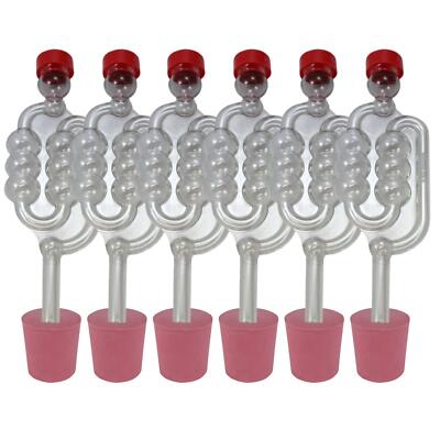 6 x Gärsprudler Schleusen & Gummispund Korken Demijohn Wein Bier Apfelwein