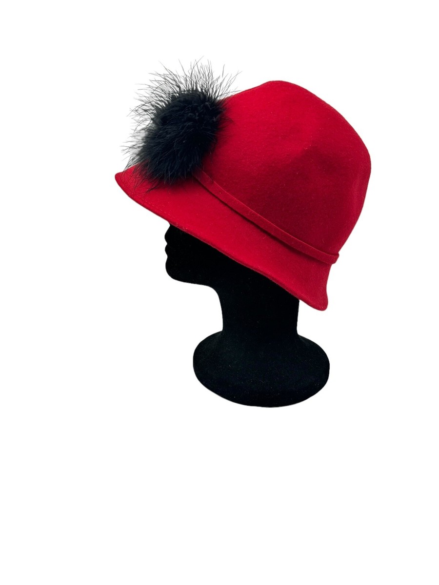 RAFFAELLO  BELLINI Burgundy Wool Cloche Hat Made in Italy Raffaello Bellini | Accessories | Raffaello Bellini Burgundy  main image 3