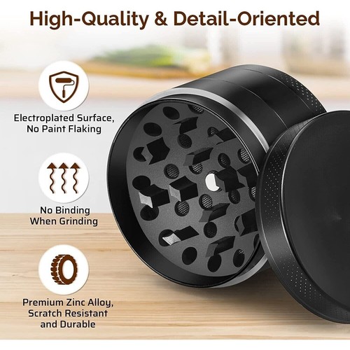 Molinillo de dientes magnético de metal diamante negro 4 partes 40 mm trituradora de tabaco - Imagen 6 de 7