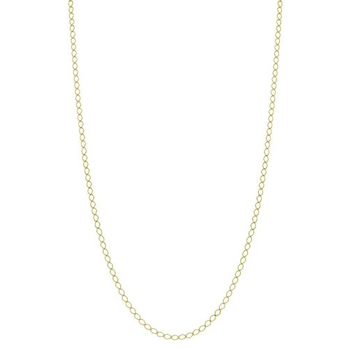 18k Vergoldet Schlicht Klassisch Gliederkette Halskette Feder Ring 48.3cm