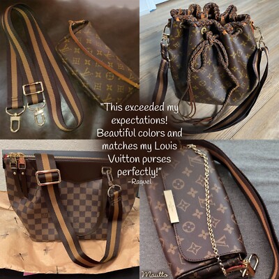 Dark Brown Golden Honey Strap for LV Purses/Bags Adjustable