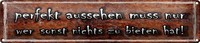 Blechschild Spruch 46X10Cm Perfekt Aussehen Muss Nur Wer Dekoration